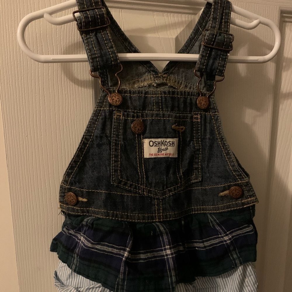 Oshkosh B’Gosh Vestbak Jumper denim & plaid 24mos